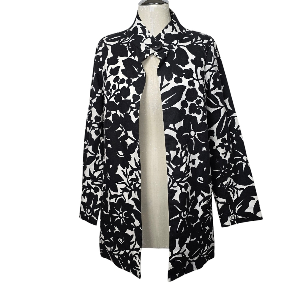 Virginia Taylor Black White Floral Jacket S